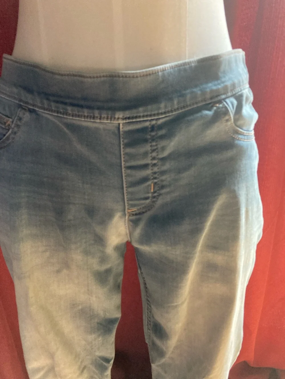 Justice Light Blue Girls Washed Denim Jean leggings, 14 plus